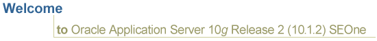 Welcome to Oracle Application Server